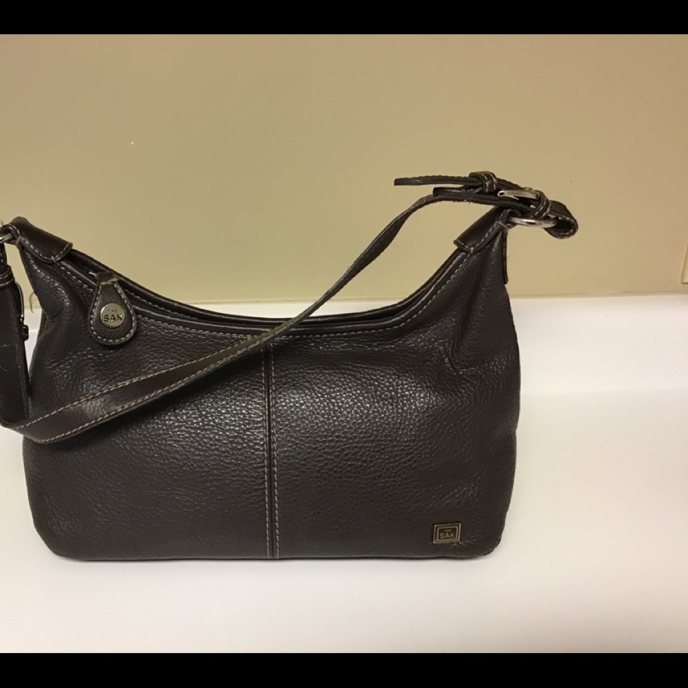 The SAK brown pebbled leather shoulder bag